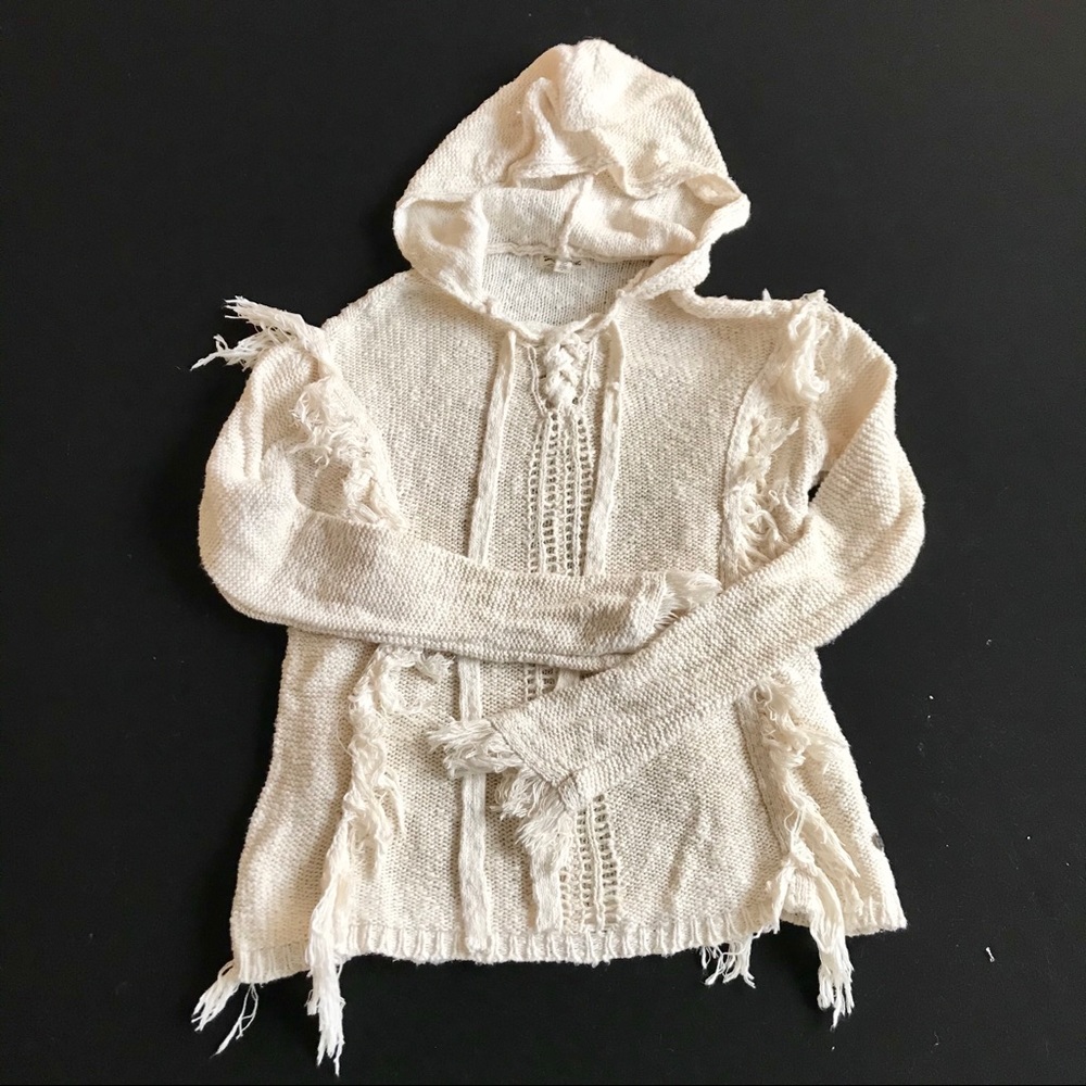 Billabong Hooded Distressed Sweater